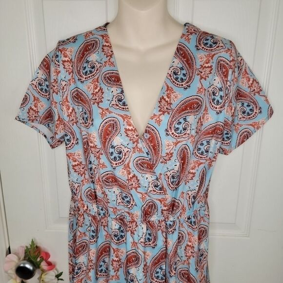 Oc Order Plus Nwt paisley faux wrap maxi dress large - Picture 4 of 7